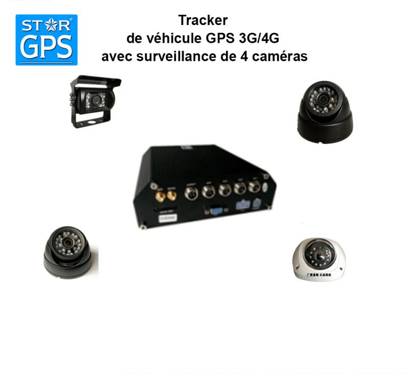 Traqueur de véhicule GPS 3G/4G avec surveillance de 4 caméras au Maroc